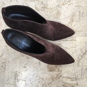 Brown Suede Kaleb Ankle Bootie Stiletto Heel